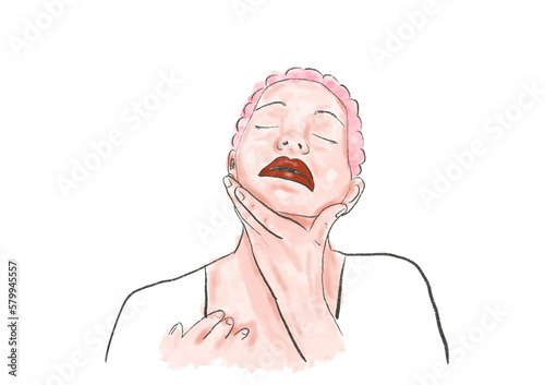 portrait of a woman,face massage,beauty