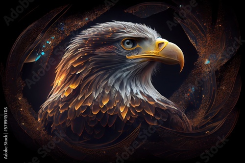 Eagle head illustration. Generative AI