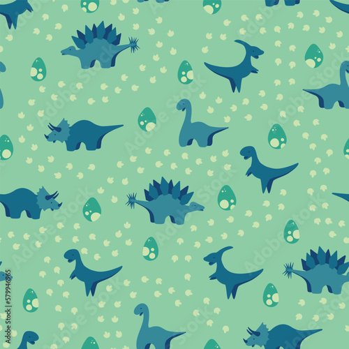 Dinosaur Eggs Seamless Vector Repeat Pattern