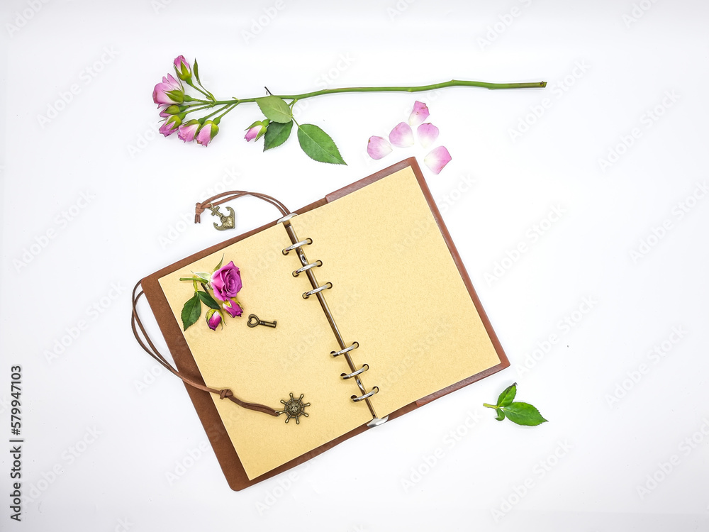 Flowers composition. Frame made of rose flowers on white background. Flat lay, top view, copy space Flowers composition. Frame made of rose flowers on white background. Flat lay, top view, copy space