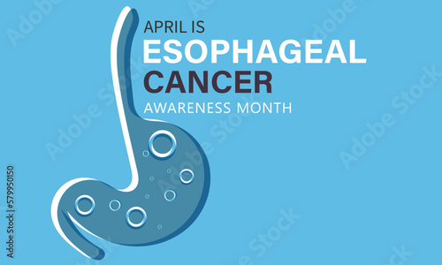  April is Esophageal cancer awareness month. Template for background, banner, card, poster 