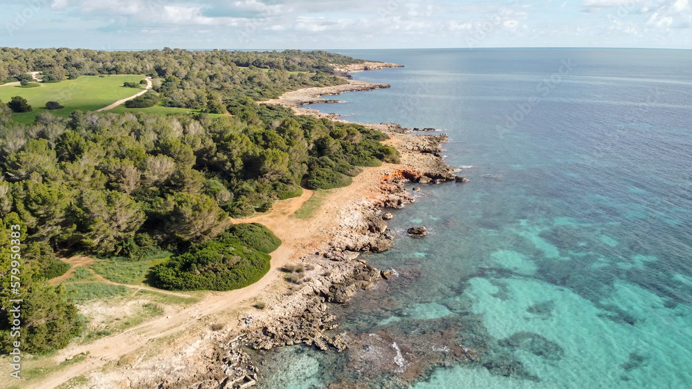 Obraz premium aerial view beautiful mediterranean coastline