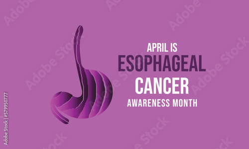  April is Esophageal cancer awareness month. Template for background, banner, card, poster 