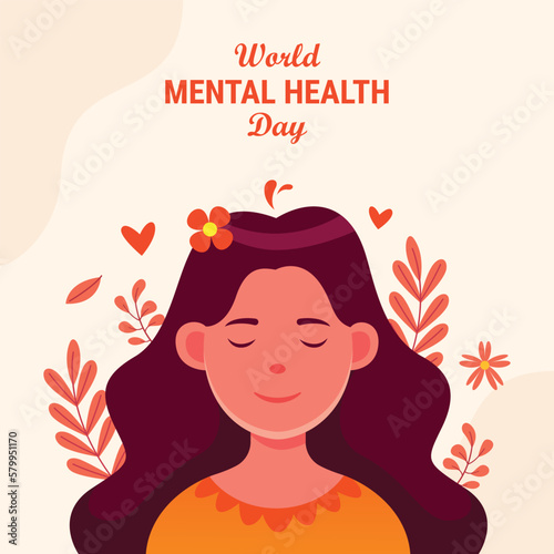 Vector world mental health day illustration