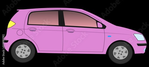 female pink passenger car vector illustration