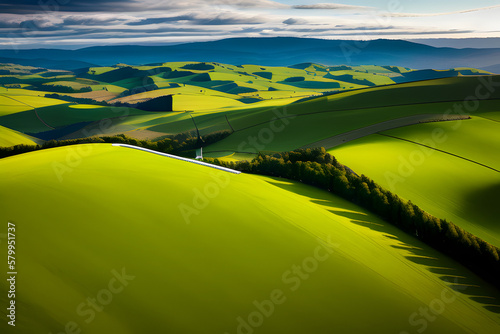 wind generators on a cloudy ridge