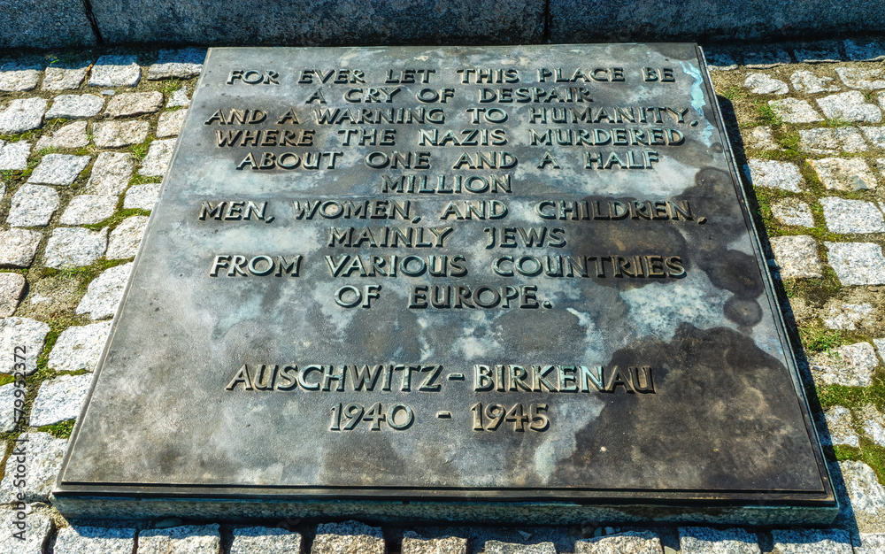 Monument In Auschwitz Birkenau Concentration Camp Poland Stock Photo Monument In Auschwitz Birkenau Concentration Camp Poland Stock Photo
