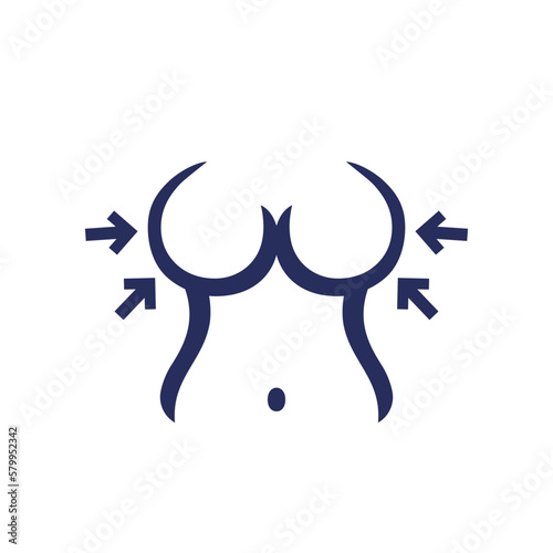breast reduction surgery icon on white