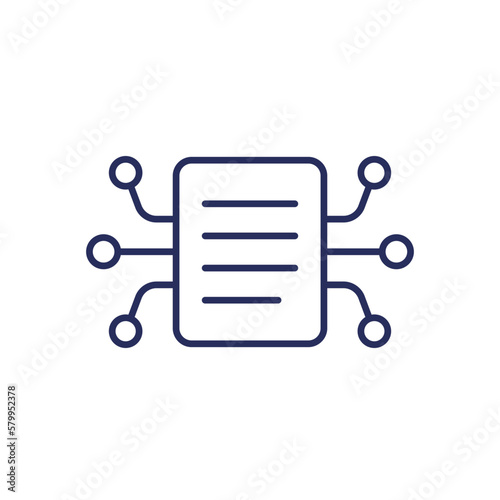 compiling data line icon with a document
