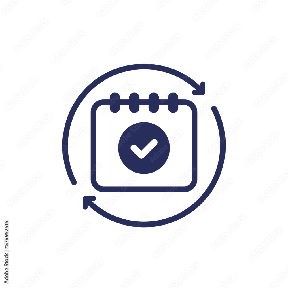 monthly subscription automatic renewal icon - obrazy, fototapety, plakaty 