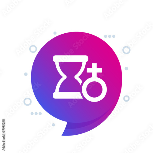 menopause icon with a sandglass, vector