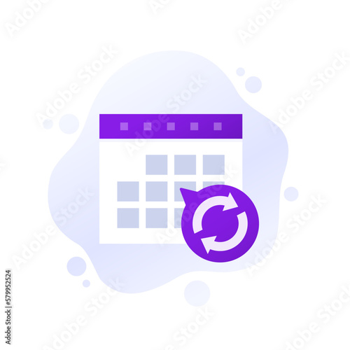 monthly subscription auto-renewal vector icon