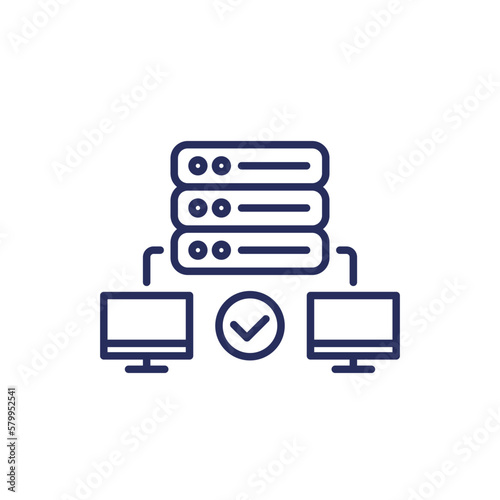 Proxy server line icon on white