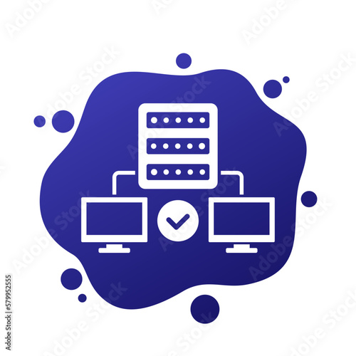 Proxy server icon with computers