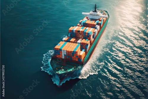 Cargo container ship carrying container