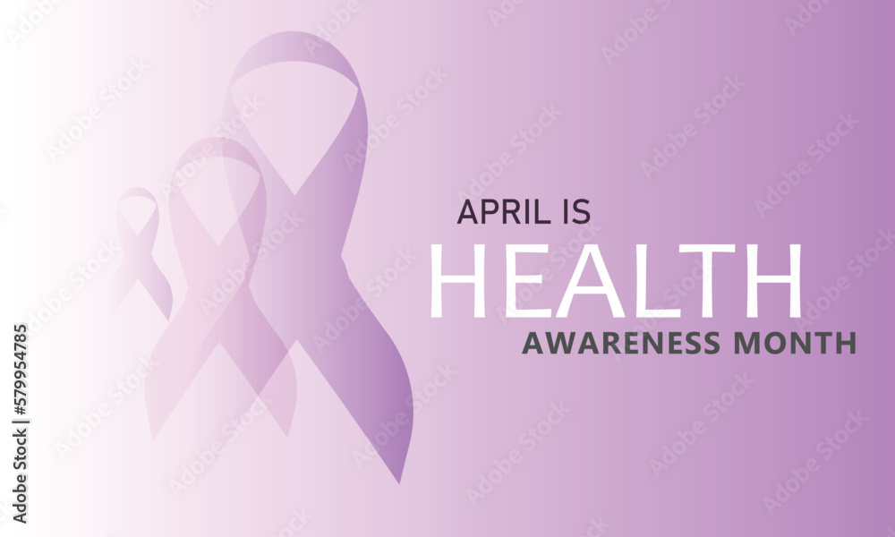  April is Health awareness month. Template for background, banner, card, poster 