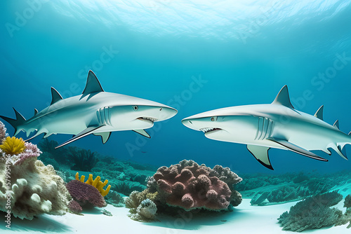 Caribbean Reef Sharks  Carcharhinus perezi  Northern Bahamas