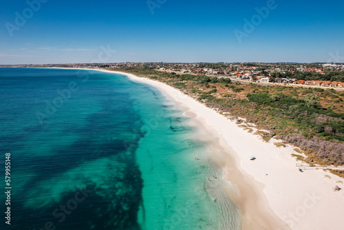 Aerial view of Whitfords Beach in Perth, Western Australia