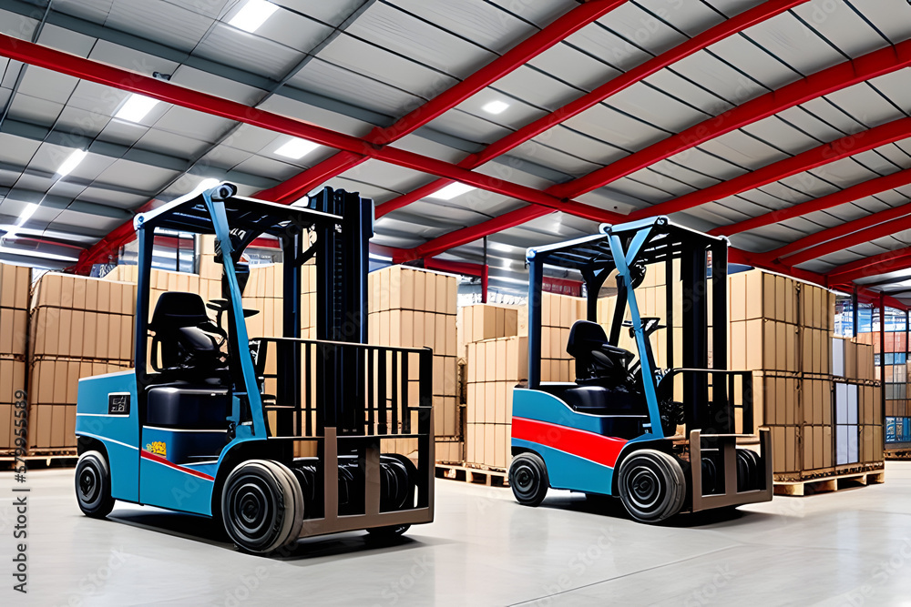 Shipment cartons box on pallets and wooden case on forklift in interior warehouse cargo for export and sorting goods in freight logistics and transportation ... See More Shipment cartons box on pallets and wooden case on forklift in interior warehouse cargo for export and sorting goods in freight logistics and transportation ... See More
