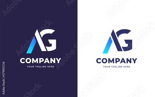 Creative letter AG gradient modern logo design concept. Initial symbol for corporate business identity. Alphabet vector element photo