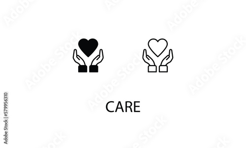 Care double icon design stock illustration