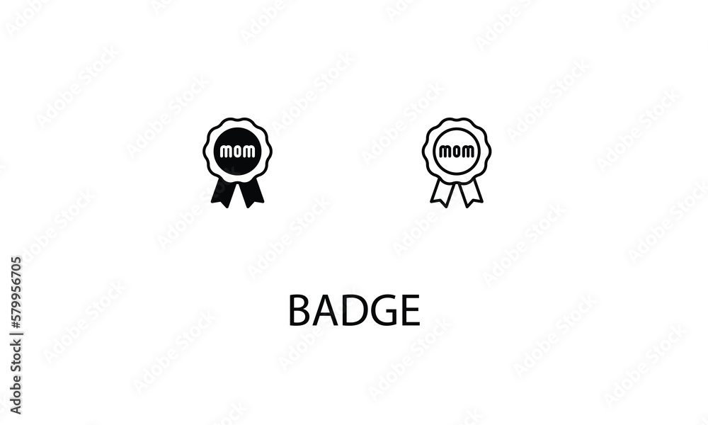 Badge double icon design stock illustration