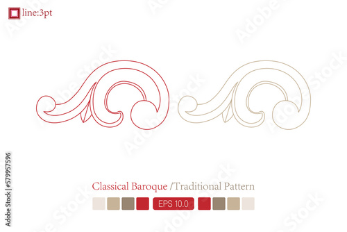 Vintage baroque victorian frame border floral ornament leaf scroll engraved vintage floral pattern ornament design red and white japanese filigree calligraphy vector heraldic swirls.