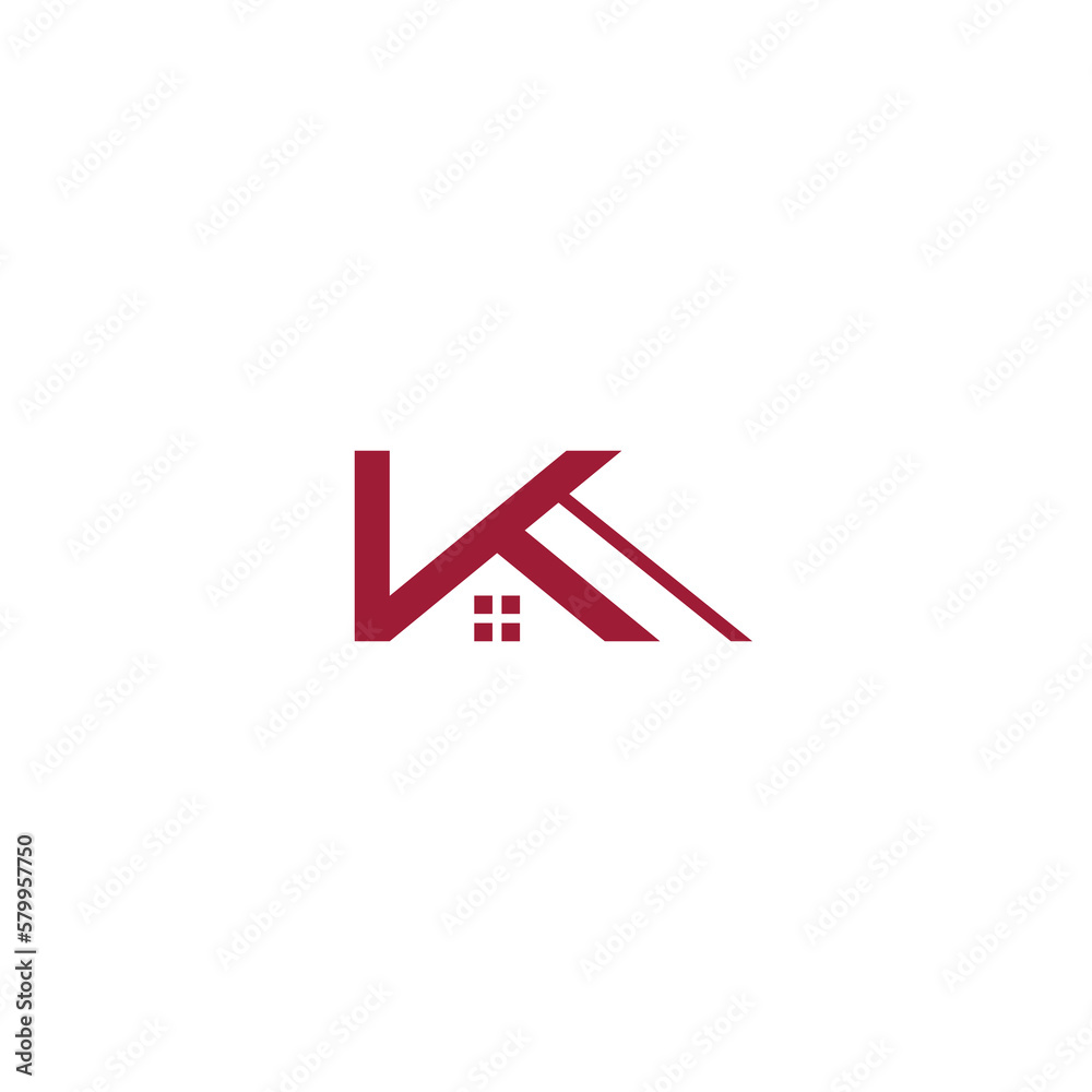 K Home Logo Design. Real Estate Letter K. House Icon K Home Logo Design. Real Estate Letter K. House Icon