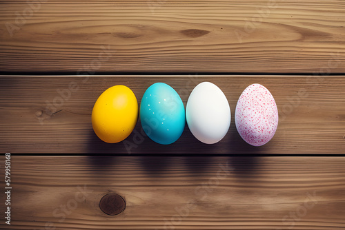 Wallpaper Mural Easter eggs on rustic wooden background for holiday concept Torontodigital.ca