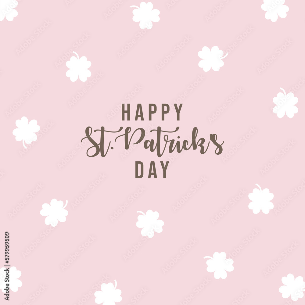 St.Patrick's Day card, greeting card in minimalistic style. Template card design. St.Patrick's Day card, greeting card in minimalistic style. Template card design.