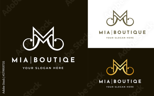 Creative letter M luxury logo design concept. Initial symbol for corporate business identity. Alphabet vector element