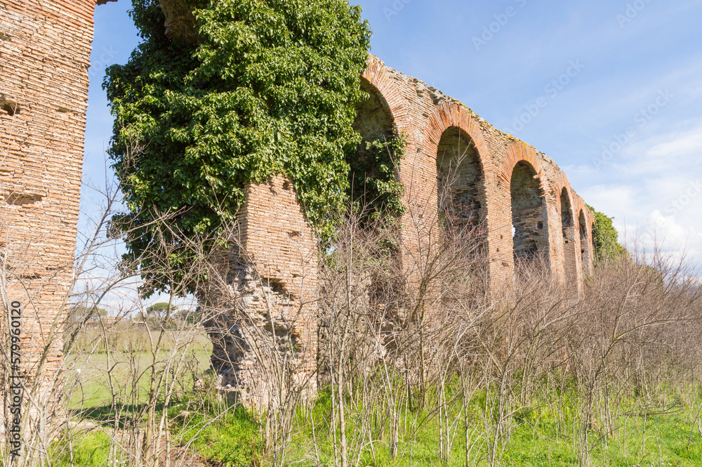 Roman aqueduct at the Appia Antica near Rome