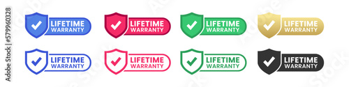 Lifetime warranty label or Lifetime warranty mark vector isolated in flat style. The best Lifetime warranty label vector isolated for design element. Lifetime warranty stamp design element.