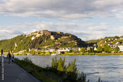 Panorama vom Deutschen Eck in Koblenz
