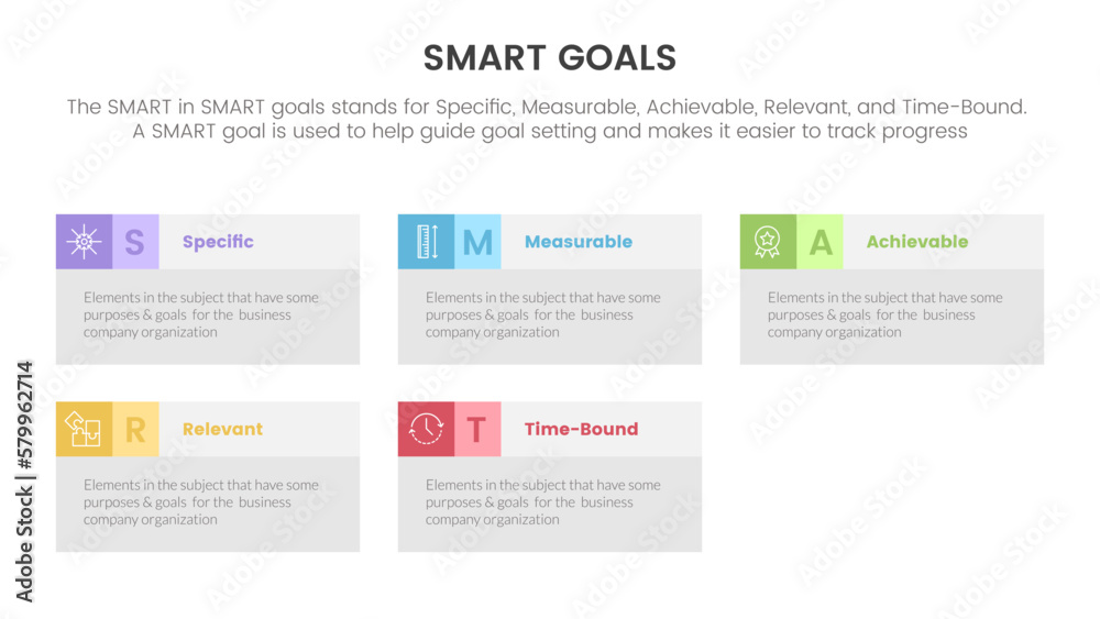 Fototapeta premium smart business model to guide goals infographic with rectangle box concept for slide presentation