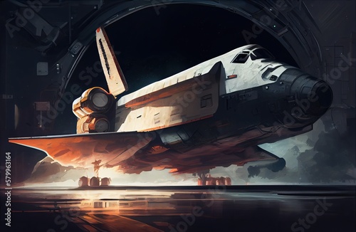 Space travel scene with ast...