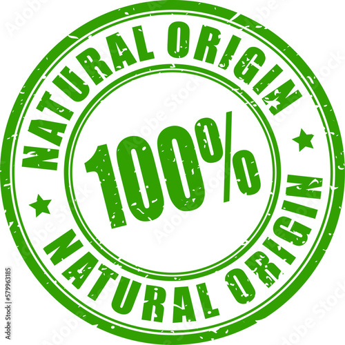 Natural origin vector rubber stamp
