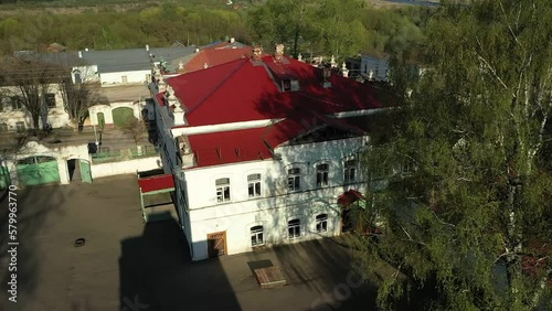 Scenery of internal garden with buildings in Urzhum, Kirov Region photo