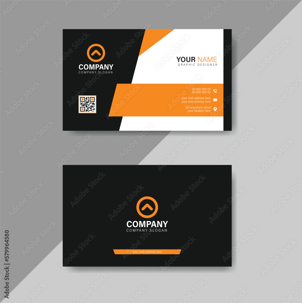 Simple clean and elegant modern business card template layout design. Creative orange color business card design Simple clean and elegant modern business card template layout design. Creative orange color business card design