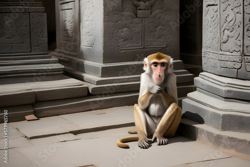 Monkey at the Swayambhunath temple, stock photo photo