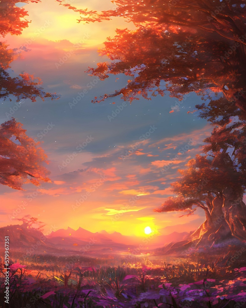 Beautiful Fantasy lanscape scenery created with Generative AI