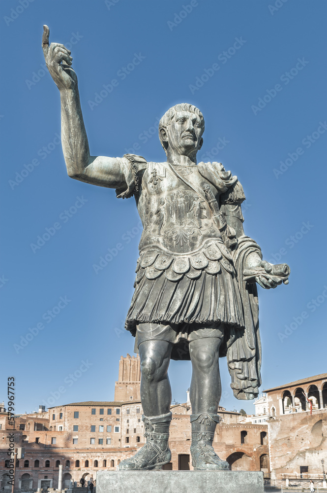 Statue of Emperor Trajan in Rome