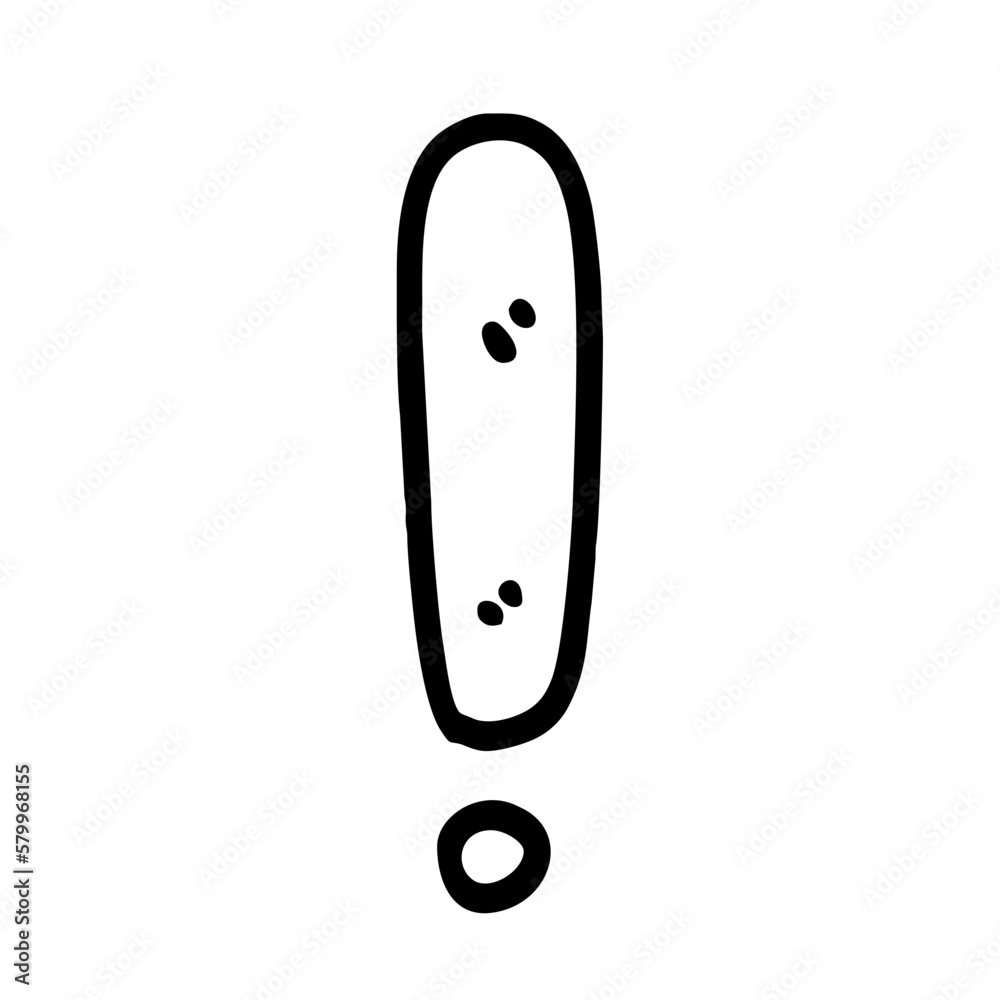 Vector Illustration of Hand drawn Exclamation Mark Doodle art style Vector Illustration of Hand drawn Exclamation Mark Doodle art style