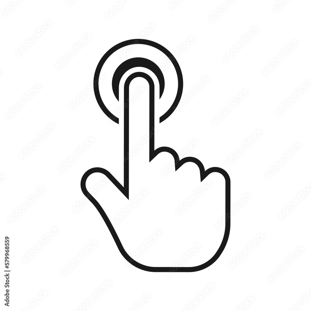 Touch or click hand icon vector Touch or click hand icon vector