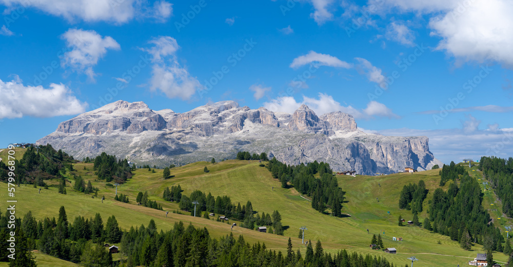 Amazing landscape at the Dolomites in Italy. View at Sella group during summer time. dolomites unesco world heritage. Best touristic destination. Alta Badia, Sud Tirol, Italy Amazing landscape at the Dolomites in Italy. View at Sella group during summer time. dolomites unesco world heritage. Best touristic destination. Alta Badia, Sud Tirol, Italy