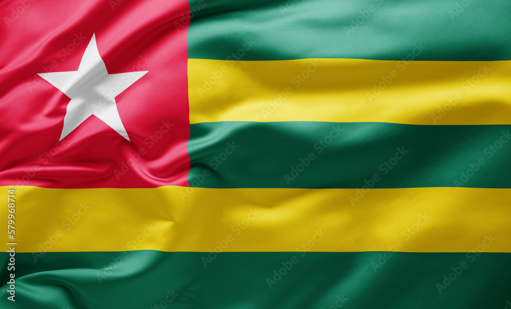  Waving national flag of Togo