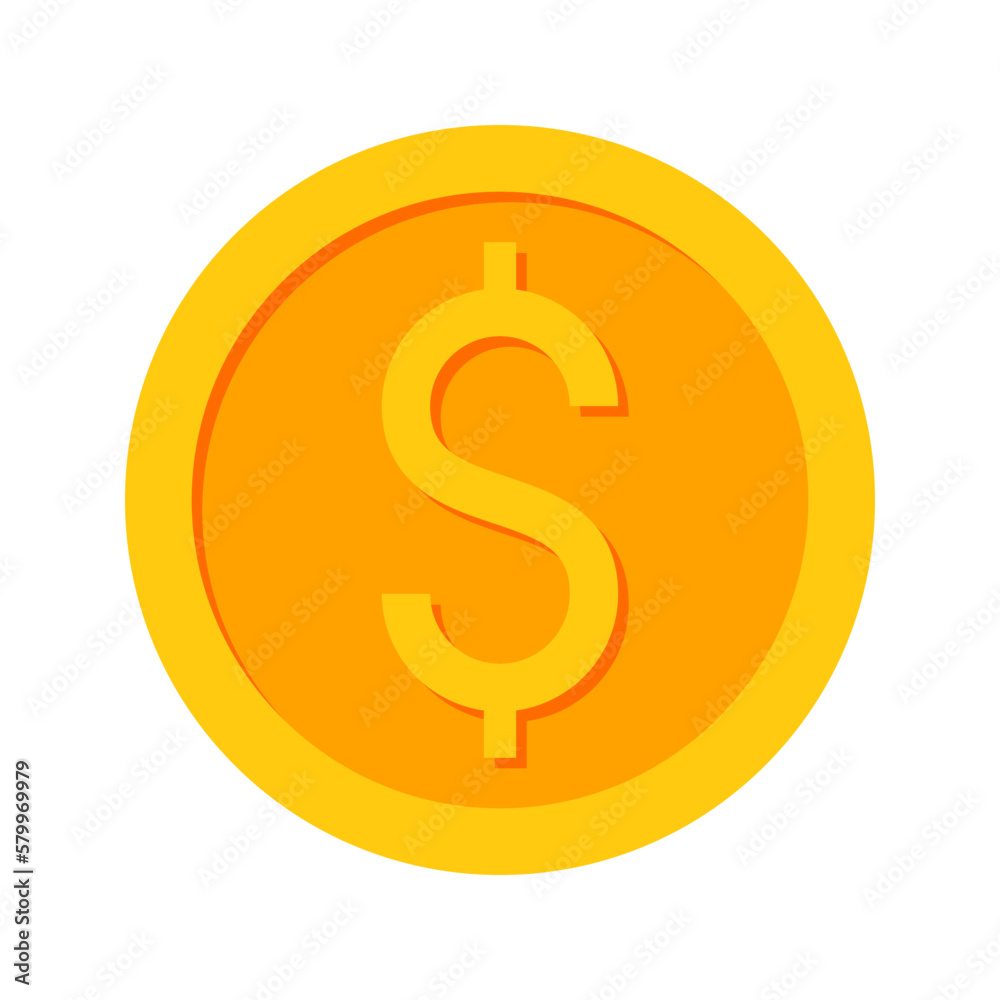 Dollar coin icon. vector illustration