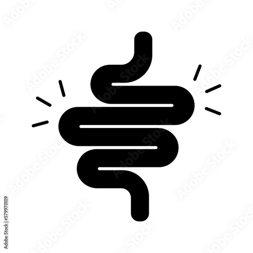 Gut constipation icon design,Intestines icon, symbol of digestion system flat style vector illustration . color editable