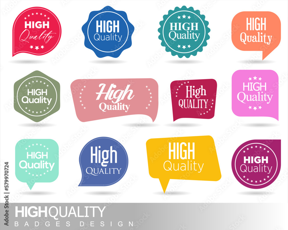 High Quality Badge and Tags in Flat Design Style vector illustration 