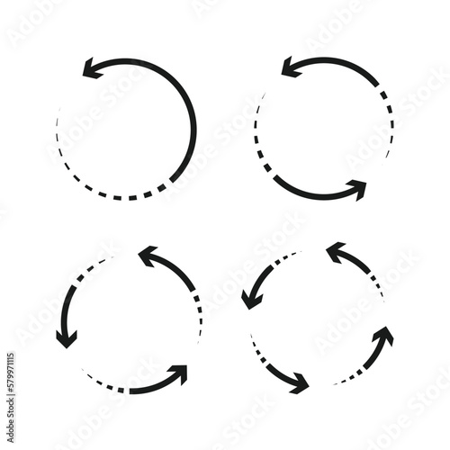 Collection circle arrows vector icon. sign of synchronize and connection